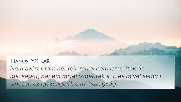 1 János 2:21 KAR Bible Verse Image