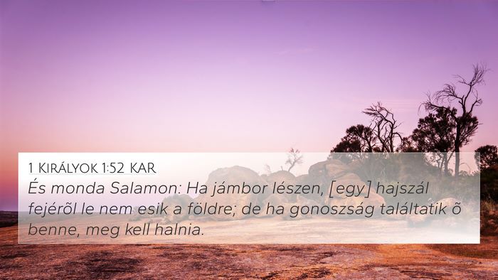 1 Királyok 1:52 KAR Bible Verse Image