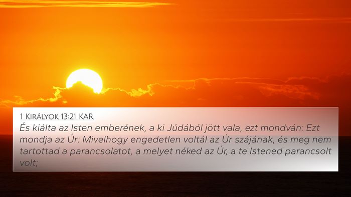 1 Királyok 13:21 KAR Bible Verse Image