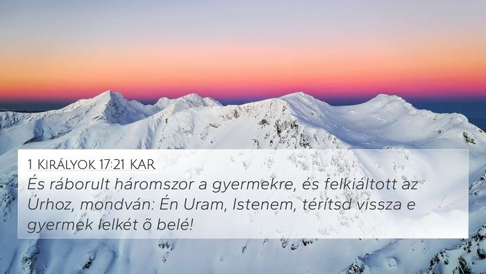 1 Királyok 17:21 KAR Bible Verse Image