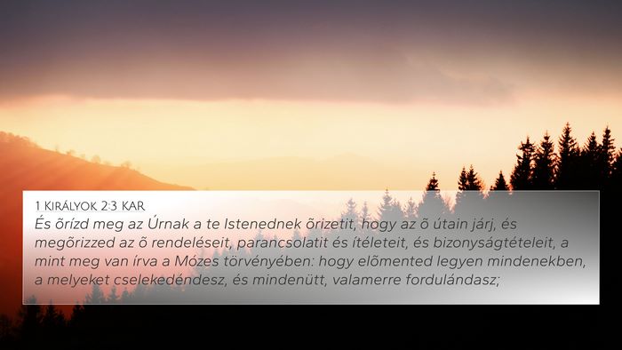 1 Királyok 2:3 KAR Bible Verse Image