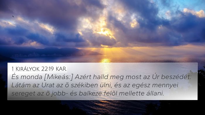 1 Királyok 22:19 KAR Bible Verse Image