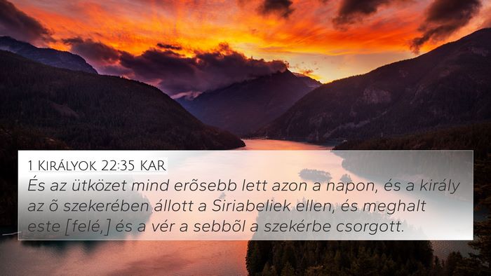 1 Királyok 22:35 KAR Bible Verse Image