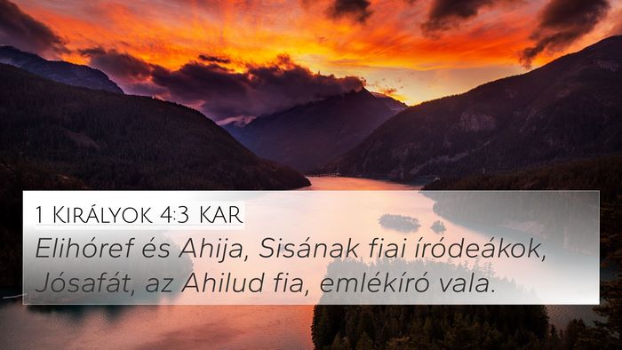 1 Királyok 4:3 KAR Bible Verse Image