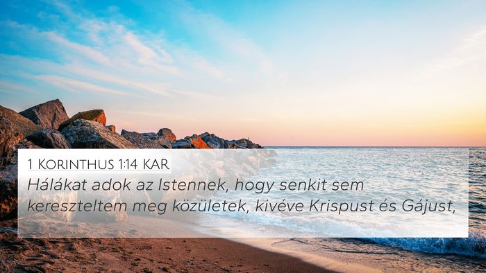 1 Korinthus 1:14 KAR Bible Verse Image