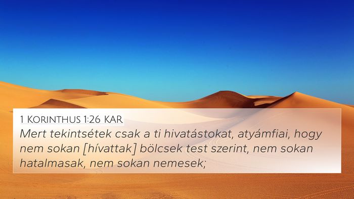 1 Korinthus 1:26 KAR Bible Verse Image