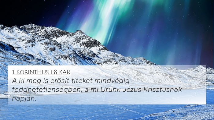 1 Korinthus 1:8 KAR Bible Verse Image
