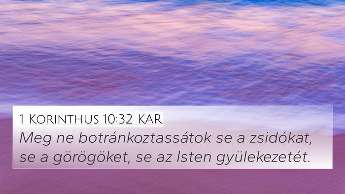 1 Korinthus 10:32 KAR Bible Verse Image