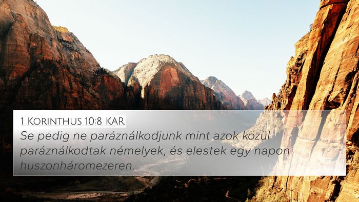 1 Korinthus 10:8 KAR Bible Verse Image