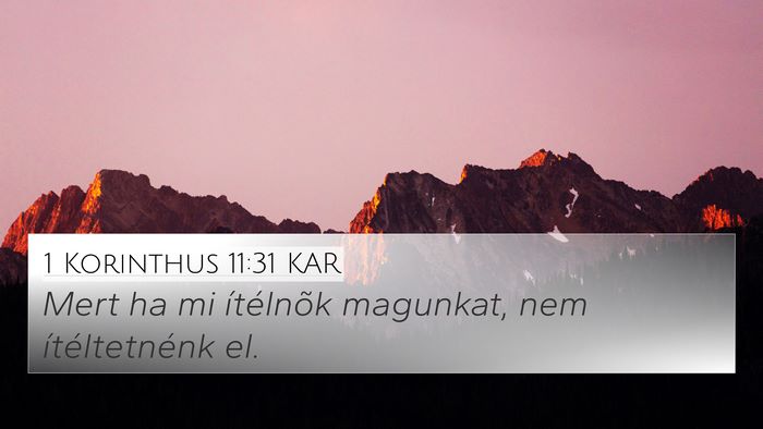 1 Korinthus 11:31 KAR Bible Verse Image