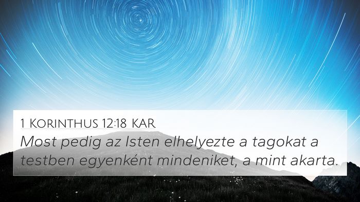 1 Korinthus 12:18 KAR Bible Verse Image