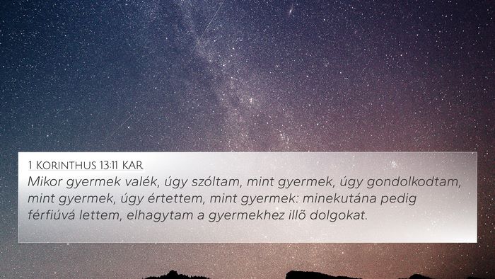 1 Korinthus 13:11 KAR Bible Verse Image