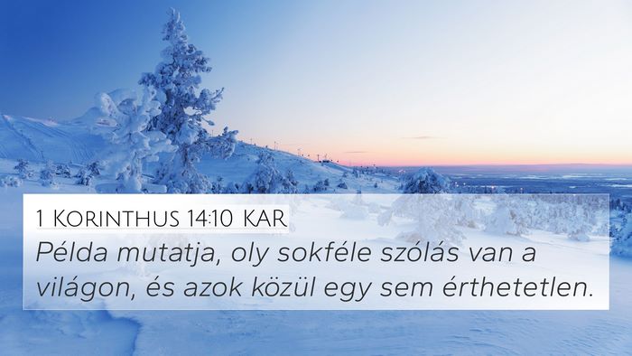 1 Korinthus 14:10 KAR 4K Wallpaper - Példa mutatja, oly sokféle szólás van a - 4K Wallpaper Bible Verse
