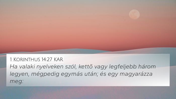 1 Korinthus 14:27 KAR Bible Verse Image