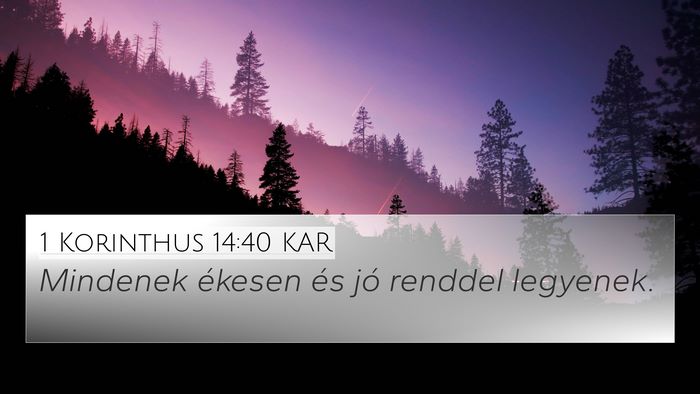 1 Korinthus 14:40 KAR Bible Verse Image