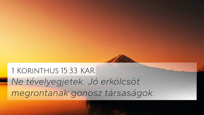 1 Korinthus 15:33 KAR Bible Verse Image