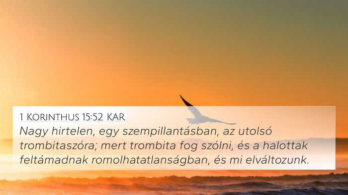 1 Korinthus 15:52 KAR Bible Verse Image