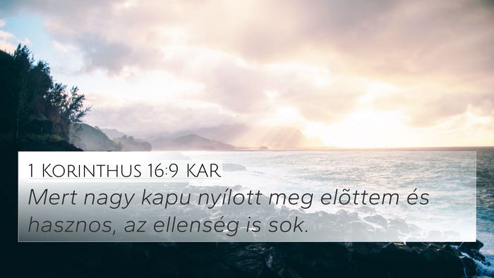 1 Korinthus 16:9 KAR Bible Verse Image