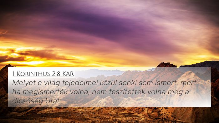 1 Korinthus 2:8 KAR Bible Verse Image