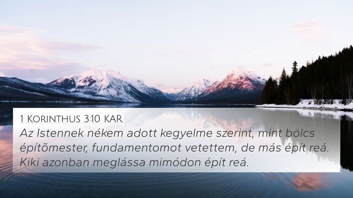 1 Korinthus 3:10 KAR Bible Verse Image