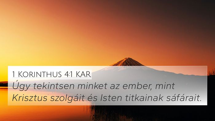 1 Korinthus 4:1 KAR Bible Verse Image