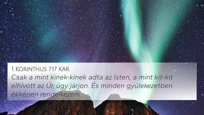 1 Korinthus 7:17 KAR Bible Verse Image