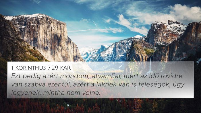 1 Korinthus 7:29 KAR Bible Verse Image
