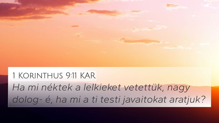 1 Korinthus 9:11 KAR Bible Verse Image