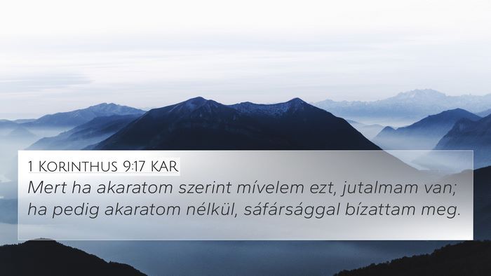 1 Korinthus 9:17 KAR Bible Verse Image