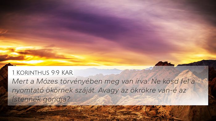 1 Korinthus 9:9 KAR Bible Verse Image