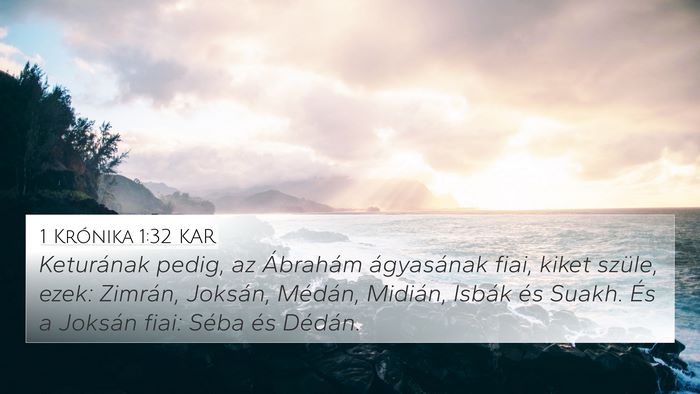 1 Krónika 1:32 KAR Bible Verse Image