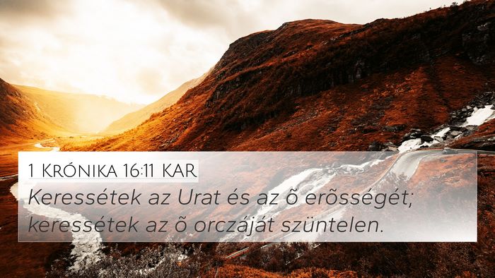 1 Krónika 16:11 KAR Bible Verse Image