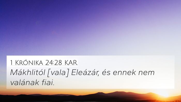 1 Krónika 24:28 KAR Bible Verse Image