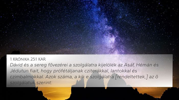 1 Krónika 25:1 KAR Bible Verse Image