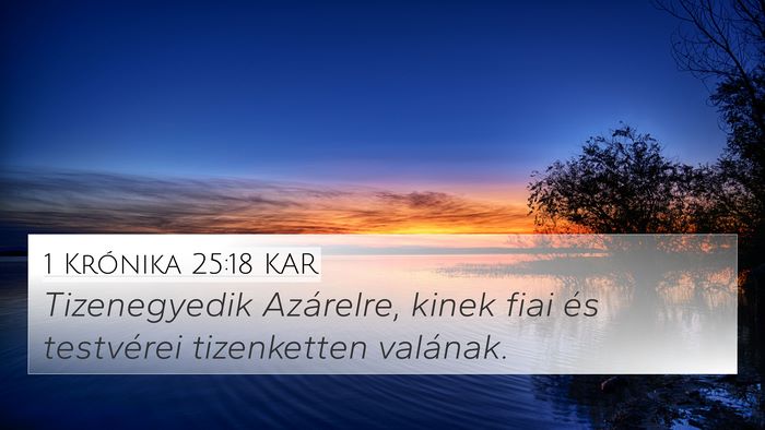 1 Krónika 25:18 KAR 4K Wallpaper - Tizenegyedik Azárelre, kinek fiai és testvérei - 4K Wallpaper Bible Verse