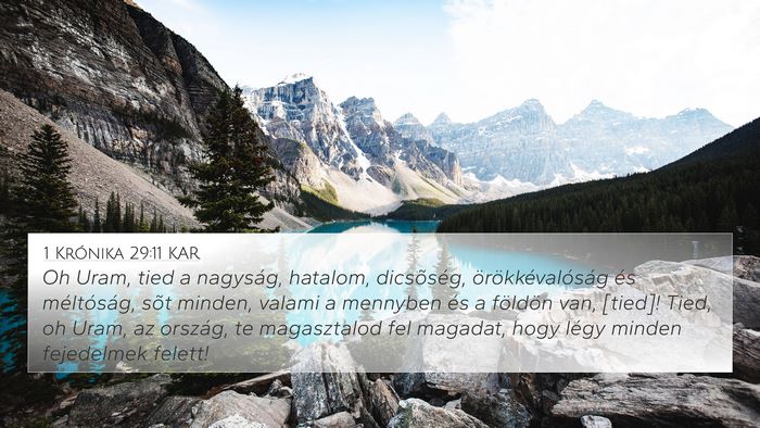 1 Krónika 29:11 KAR Bible Verse Image