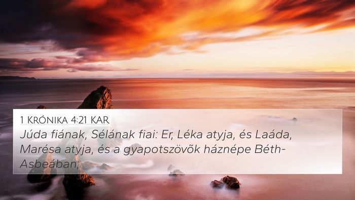 1 Krónika 4:21 KAR Bible Verse Image