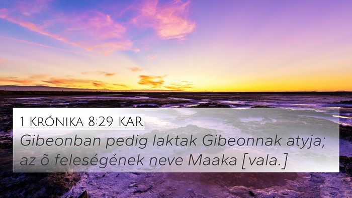 1 Krónika 8:29 KAR Bible Verse Image