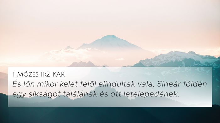 1 Mózes 11:2 KAR Bible Verse Image