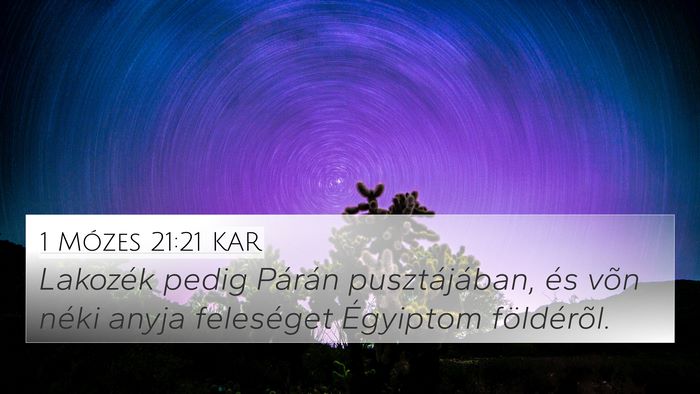 1 Mózes 21:21 KAR Bible Verse Image