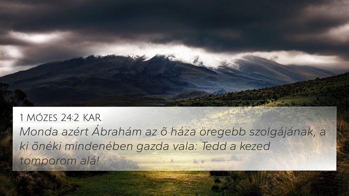 1 Mózes 24:2 KAR Bible Verse Image