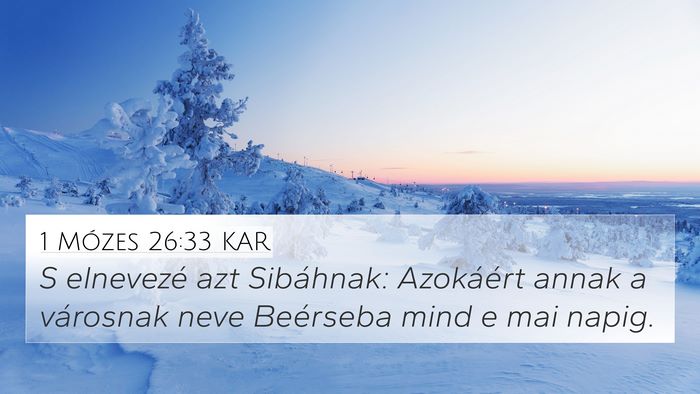 1 Mózes 26:33 KAR 4K Wallpaper - S elnevezé azt Sibáhnak: Azokáért annak a - 4K Wallpaper Bible Verse