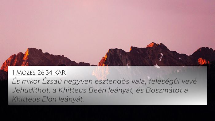 1 Mózes 26:34 KAR Bible Verse Image