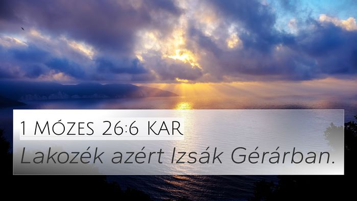 1 Mózes 26:6 KAR Bible Verse Image