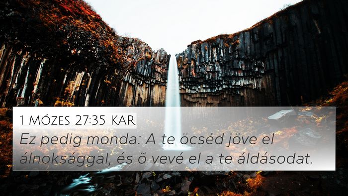 1 Mózes 27:35 KAR Bible Verse Image