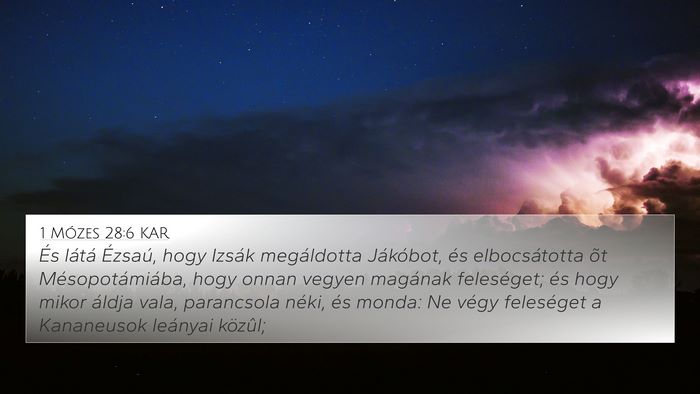 1 Mózes 28:6 KAR Bible Verse Image