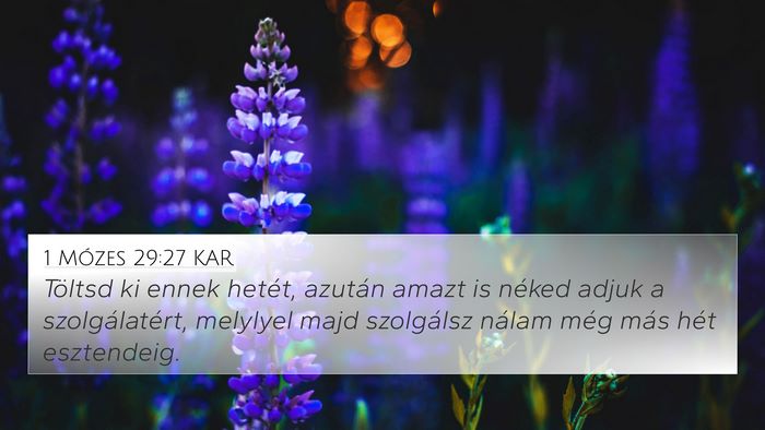 1 Mózes 29:27 KAR Bible Verse Image