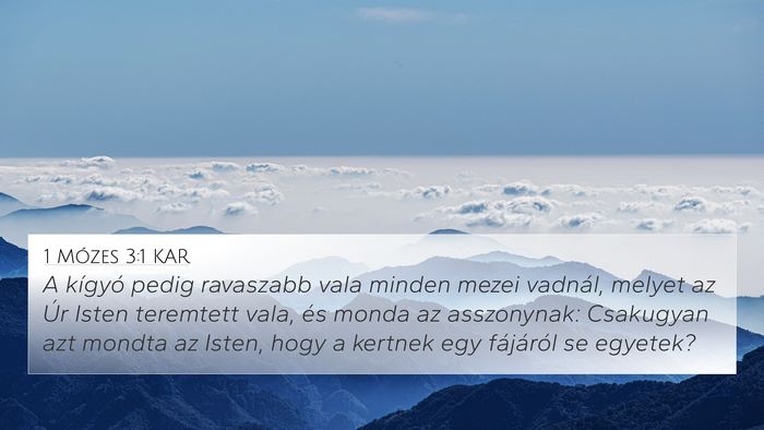 1 Mózes 3:1 KAR 4K Wallpaper - A kígyó pedig ravaszabb vala minden mezei - 4K Wallpaper Bible Verse