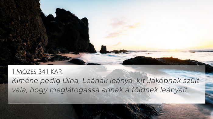 1 Mózes 34:1 KAR 4K Wallpaper - Kiméne pedig Dína, Leának leánya, kit - 4K Wallpaper Bible Verse