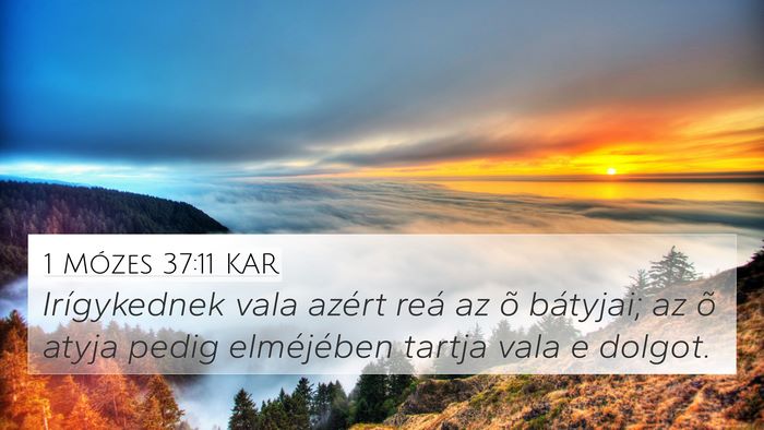 1 Mózes 37:11 KAR Bible Verse Image